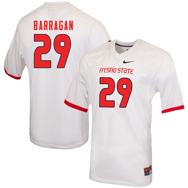 Men #29 Estevan Barragan Fresno State Bulldogs College Football Jerseys Sale-White